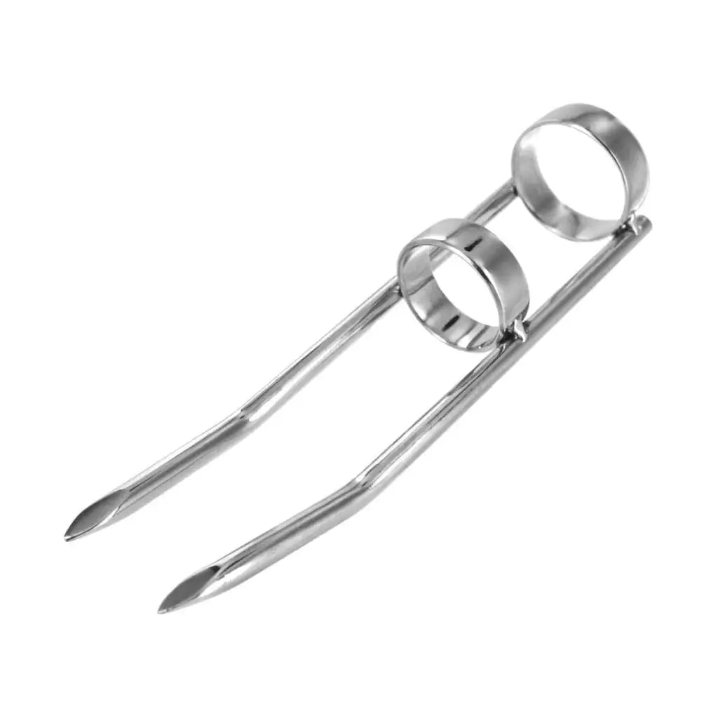 Stainless steel cat claw skin scratcher forceps with circular grips for precise grooming