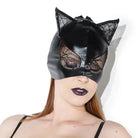 Cat Mask with Lace Eyes and Ears - One Size Fits Most / Black - Mask