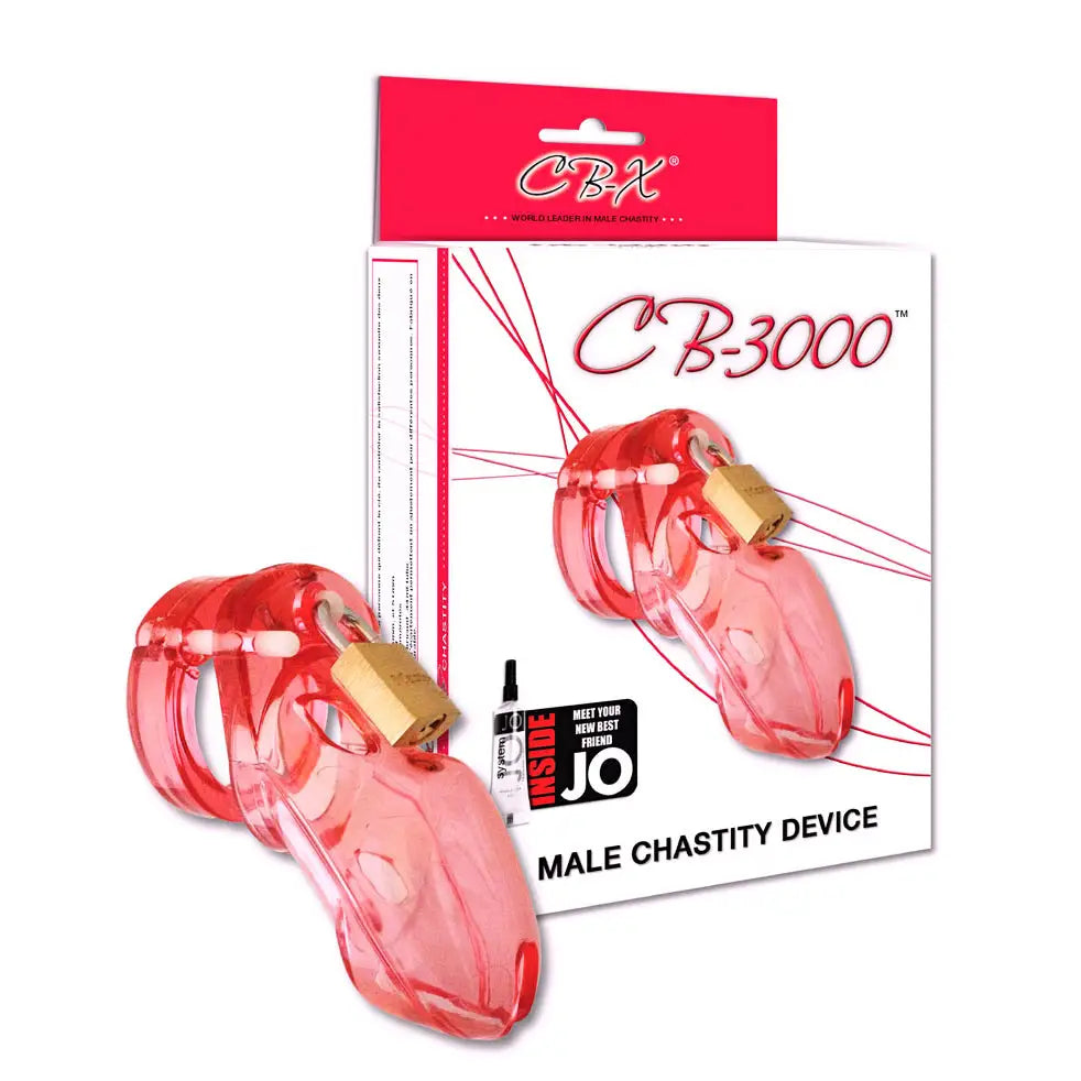 Cb3000 Pink Edition Chastity Cage - Transparent Male Chastity Device with Lock