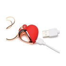 Vibrating silicone heart pendant with USB cable - Charmed 10x Vibrating Necklace