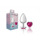 Cheeky Charms Heart Bright Pink Silver Plug - Butt Plug