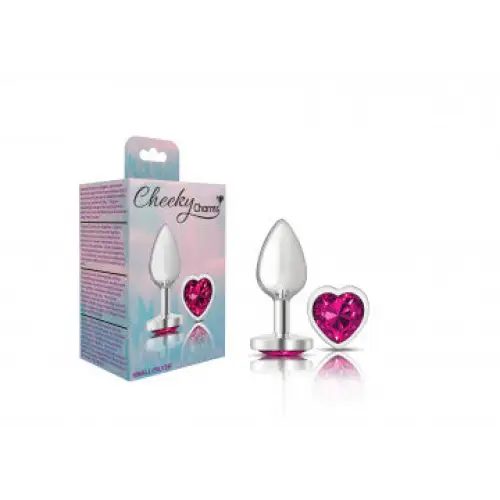 Cheeky Charms Heart Bright Pink Silver Plug - Butt Plug