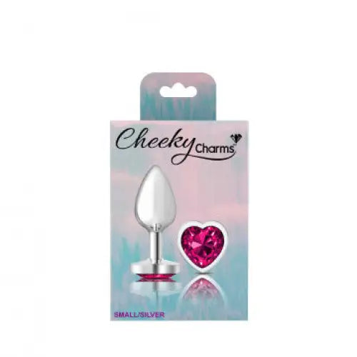 Cheeky Charms Heart Bright Pink Silver Plug - Butt Plug