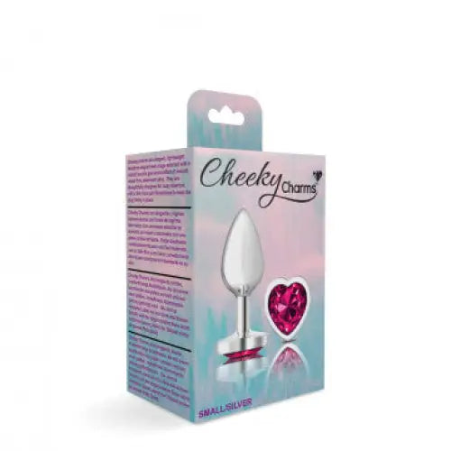 Cheeky Charms Heart Bright Pink Silver Plug - Butt Plug