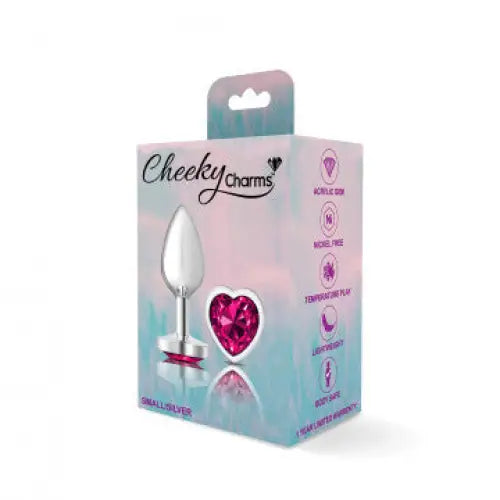 Cheeky Charms Heart Bright Pink Silver Plug - Butt Plug