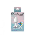 Cheeky Charms Heart Clear Iridescent Silver Plug - Butt Plug