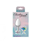 Cheeky Charms Heart Clear Iridescent Silver Plug - Butt Plug