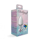 Cheeky Charms Heart Clear Iridescent Silver Plug - Butt Plug