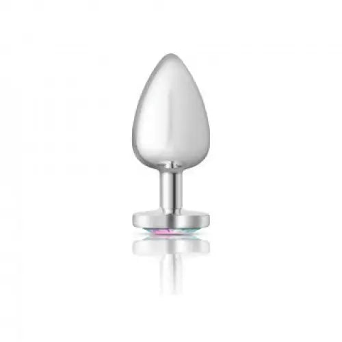 Cheeky Charms Heart Clear Iridescent Silver Plug - Butt Plug