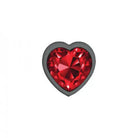 Cheeky Charms Heart Deep Red Gunmetal Butt Plug - Butt Plug