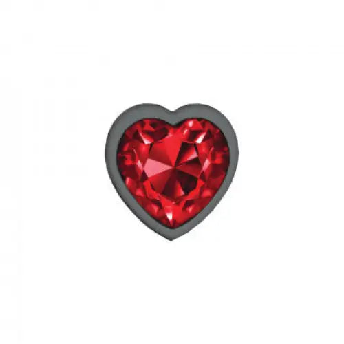 Cheeky Charms Heart Deep Red Gunmetal Butt Plug - Butt Plug