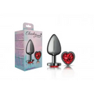 Cheeky Charms Heart Deep Red Gunmetal Butt Plug - Butt Plug