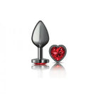 Cheeky Charms Heart Deep Red Gunmetal Butt Plug - Medium - Butt Plug