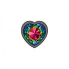 Cheeky Charms Heart Rainbow Gunmetal Butt Plug - Butt Plug