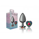 Cheeky Charms Heart Rainbow Large Gunmetal Butt Plug - Butt Plug