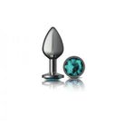 Cheeky Charms Round Gunmetal Butt Plug - Green / Medium - Butt Plug