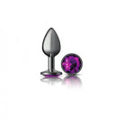 Cheeky Charms Round Gunmetal Butt Plug - Purple / Small - Butt Plug