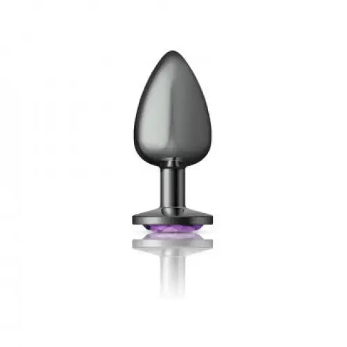 Cheeky Charms Round Purple Large Gunmetal Butt Plug - Butt Plug