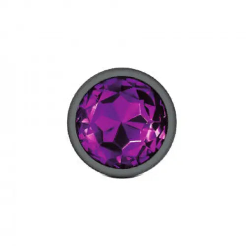 Cheeky Charms Round Purple Large Gunmetal Butt Plug - Butt Plug