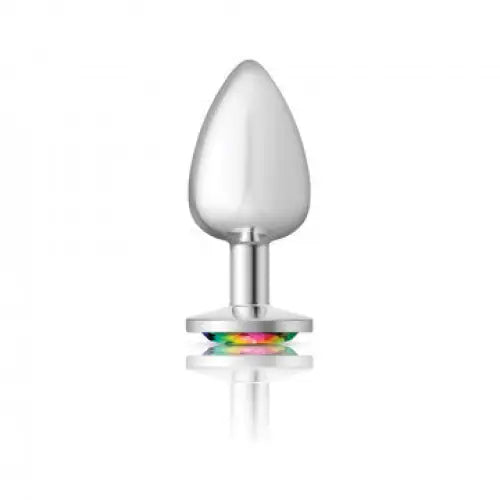 Cheeky Charms Round Rainbow Silver Plug - Butt Plug