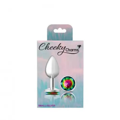 Cheeky Charms Round Rainbow Silver Plug - Butt Plug