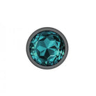 Cheeky Charms Round Teal Large Gunmetal Butt Plug - Butt Plug