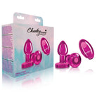 Cheeky Charms Vibrating Metal Plug Pink W/ Remote - Powered Butt Plug