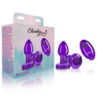 Cheeky Charms Vibrating Metal Plug Purple W/ Remote - Powered Butt Plug