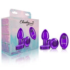 Cheeky Charms Vibrating Metal Plug Purple W/ Remote - Powered Butt Plug