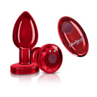 Cheeky Charms Vibrating Metal Plug Red W/ Remote - Powered Butt Plug