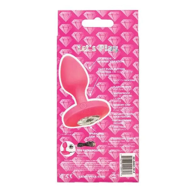 CalExotics Plug Cheeky Gems Medium Rechargeable Vibrating Probe - Pink at the Haus of Shag