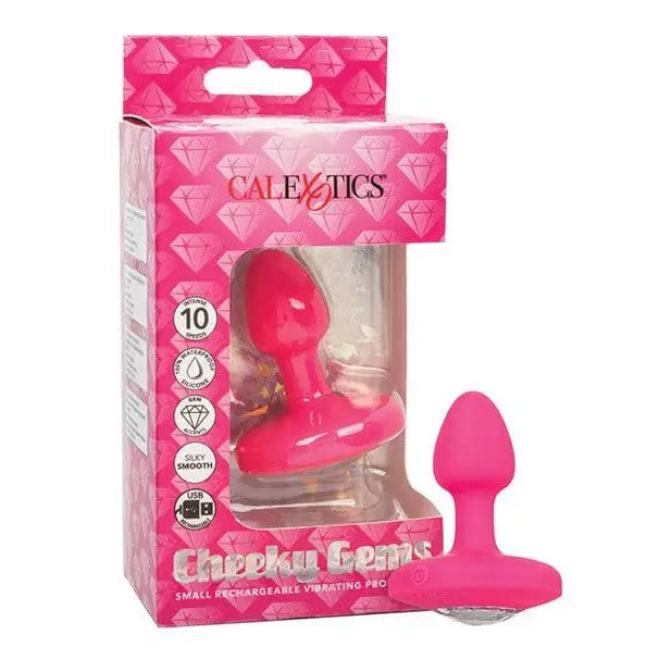 CalExotics Plug Cheeky Gems Small Rechargeable Vibrating Probe - Pink at the Haus of Shag