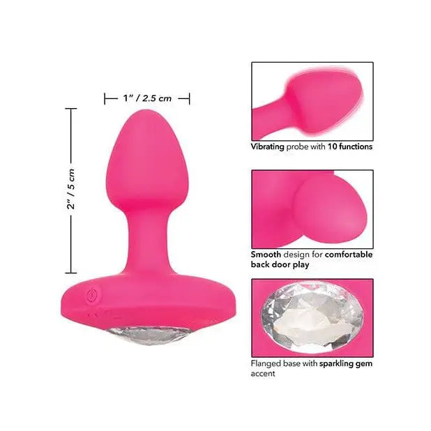 CalExotics Plug Cheeky Gems Small Rechargeable Vibrating Probe - Pink at the Haus of Shag