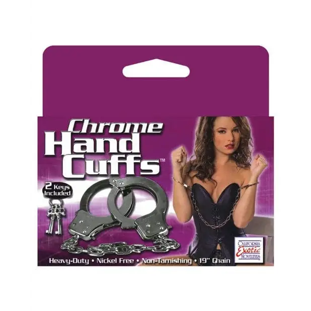 CalExotics Wrist Cuffs Chrome Hand Cuffs at the Haus of Shag