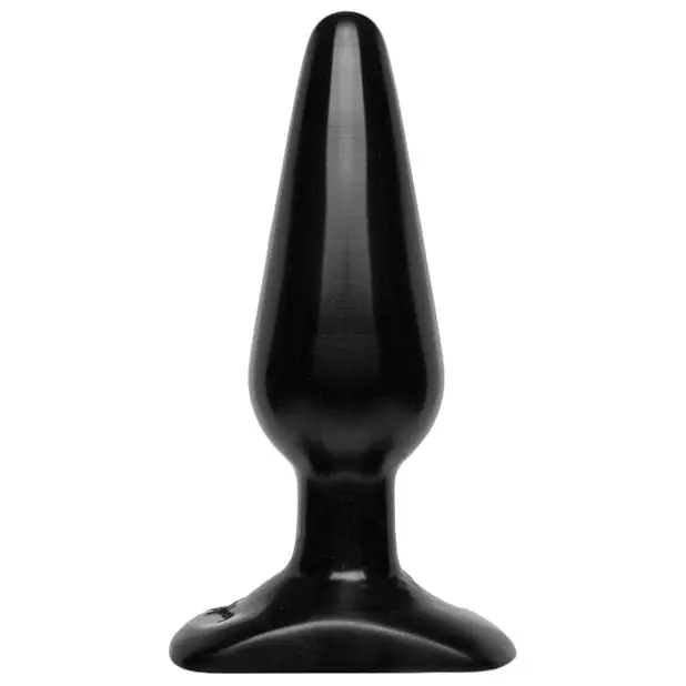 Classic black butt plug on a white background from our exclusive collection