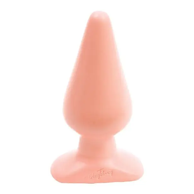 Small, triangular pink silicone classic butt plug for comfortable, beginner-friendly use