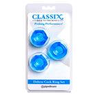 Classix 3-Piece Deluxe Cock Ring Set - Blue - Cock Ring