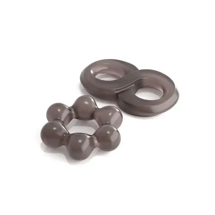 Classix 3-Piece Performance Cock Ring Set - Smoke - Cock Ring