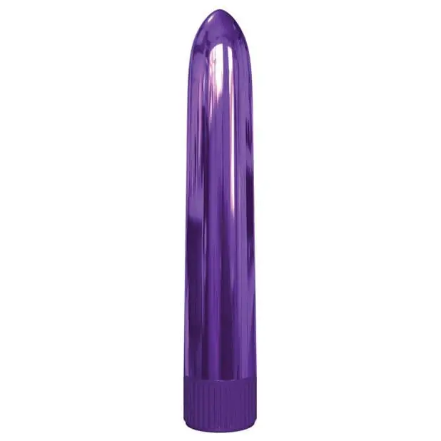 Classix Rocket Vibe: Smooth, purple metallic vibrator with elongated shape and rounded tip