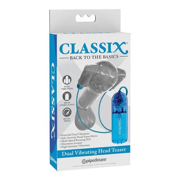 Classix Manual Stroker Blue/clear Classix Dual Vibrating Head Teaser at the Haus of Shag