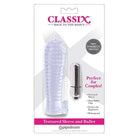 Classix Textured Sleeve & Bullet: Enhance Pleasure with Textured Transparent Sleeve and Silver Vibrator