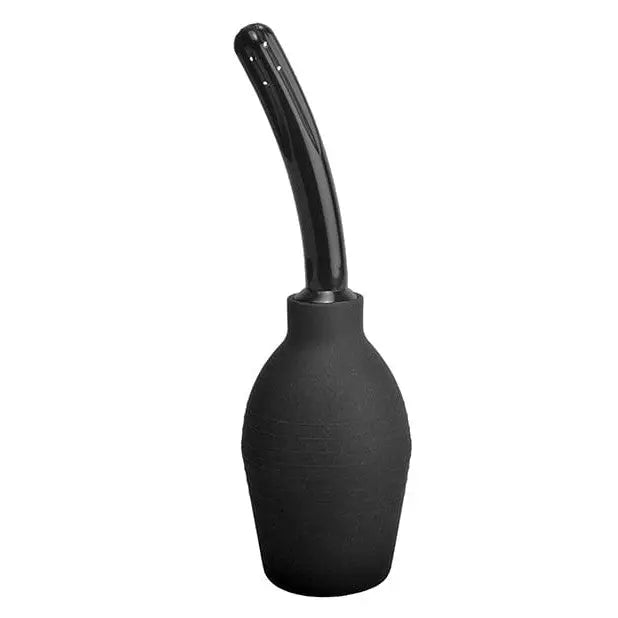 Black vase with a black handle, displayed on a white background. CleanStream Deluxe Enema Bulb