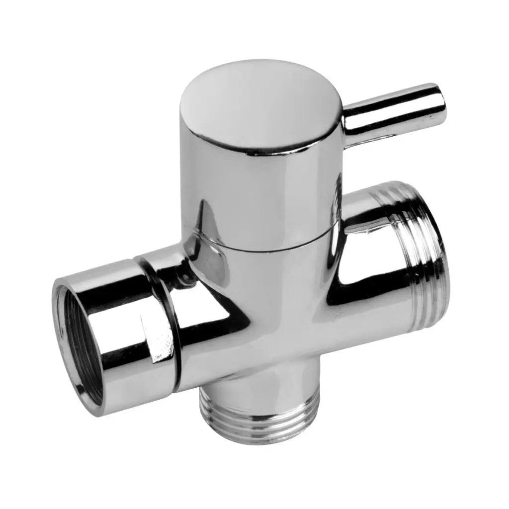 Close-up of chrome CleanStream Diverter Switch shower valve on white background