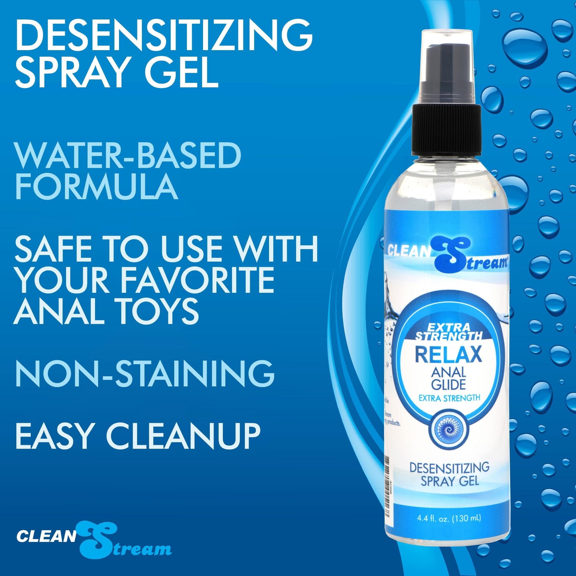 CleanStream Silicone Lubricant Relax Extra Strength Anal Lube - 4.4 Oz at the Haus of Shag