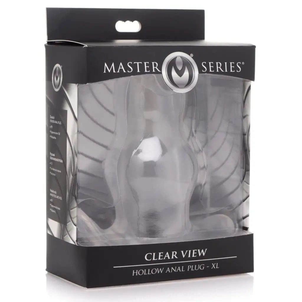 Master Series Plug Clear View Hollow Anal Plug at the Haus of Shag