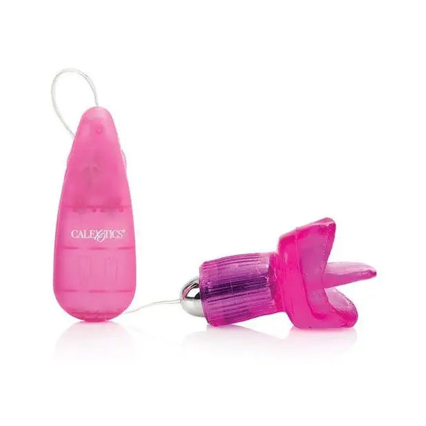 Pink baby bottle with handle displayed in Clit Kisser Purple product set