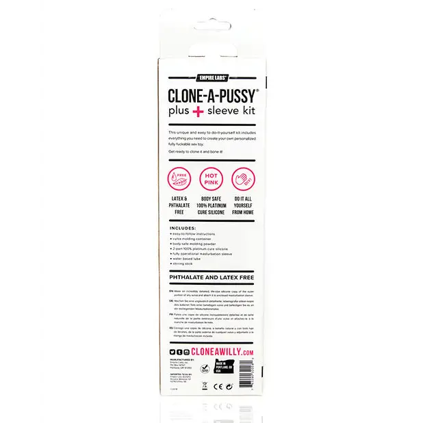 Clone-A-Pussy With Sleeve Kit: DIY, body safe silicone adult novelty packaging