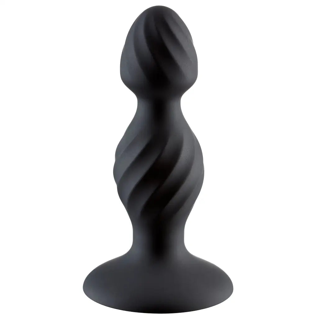 Cloud 9 Anal Play Silicone Swirl - Black - Butt Plug