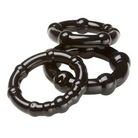 Cloud 9 Cockring Combo Beaded Black - Cock Ring