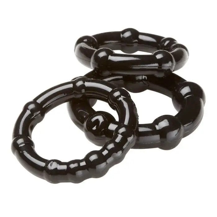 Cloud 9 Cockring Combo Beaded Black - Cock Ring